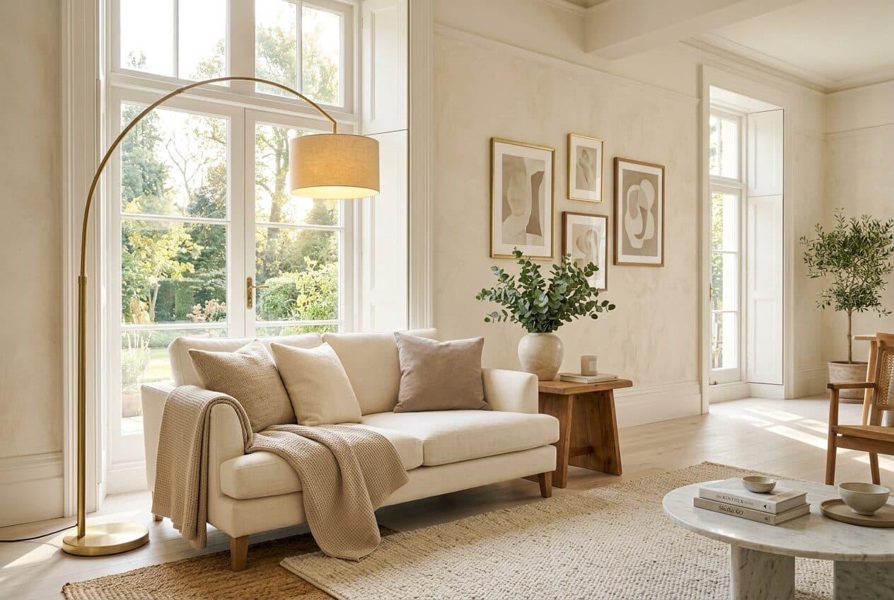 A bright, styled living room — the lifestyle affiliates share.