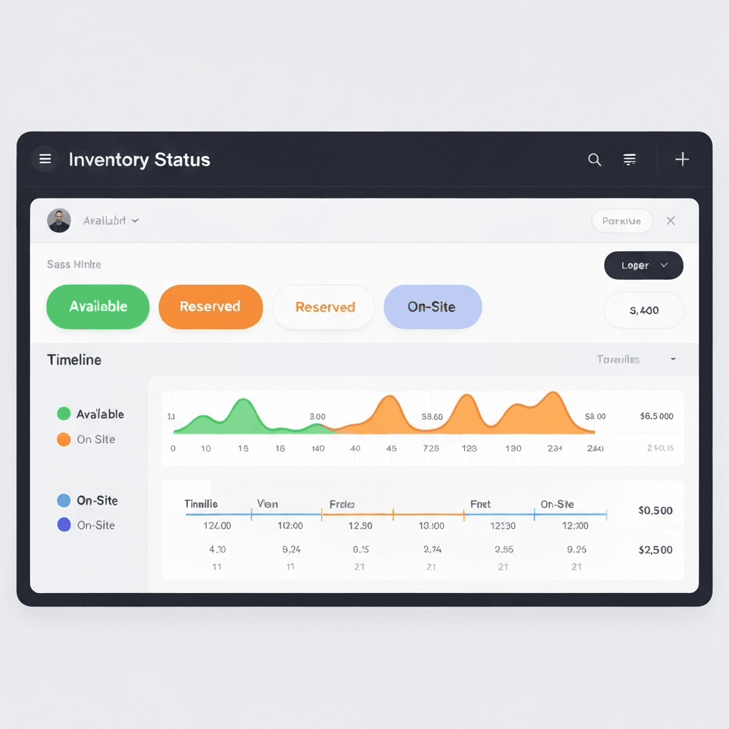 Inventory status analytics — availability, utilization and item tracking overview